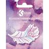 Iron-on Embroidered Patch - Feather 2 - White - Easy To Apply - Clothing Personalization