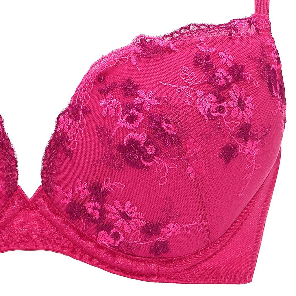 AMOSTYLE BY Triumph Entry Collection Bra Panty Set M020 C65 Push-Up & (Pretty Bouquet) Women's (Lipstick Pink)