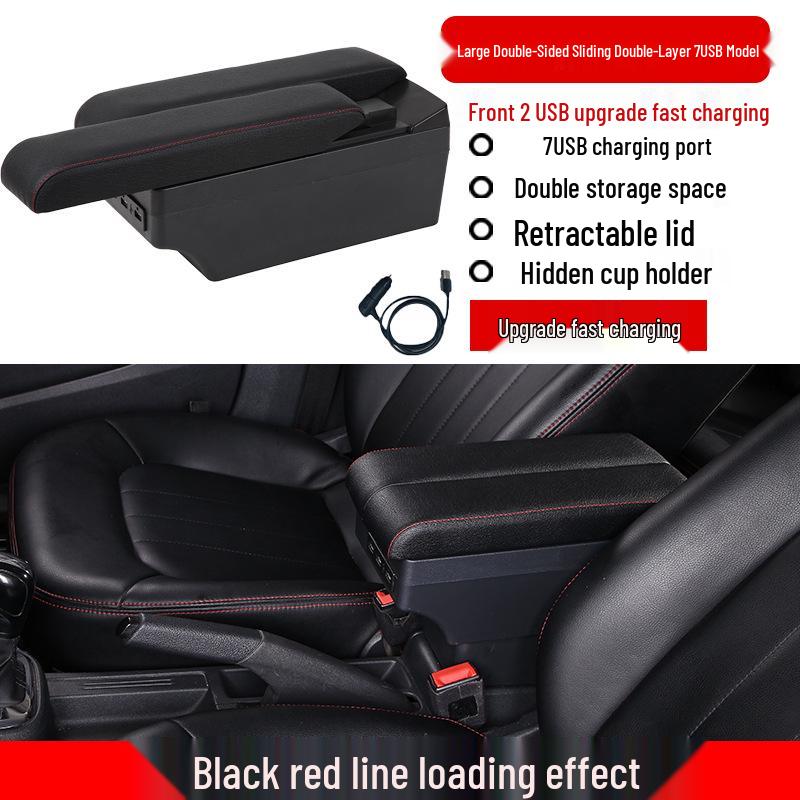 Ford Figo Center Console Armrest Storage Box - Modified Car Accessory.