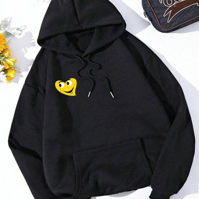 Женские свободные толстовки с принтом «Улыбающаяся любовь», блузки, толстовки, повседневные свитера с длинным рукавом