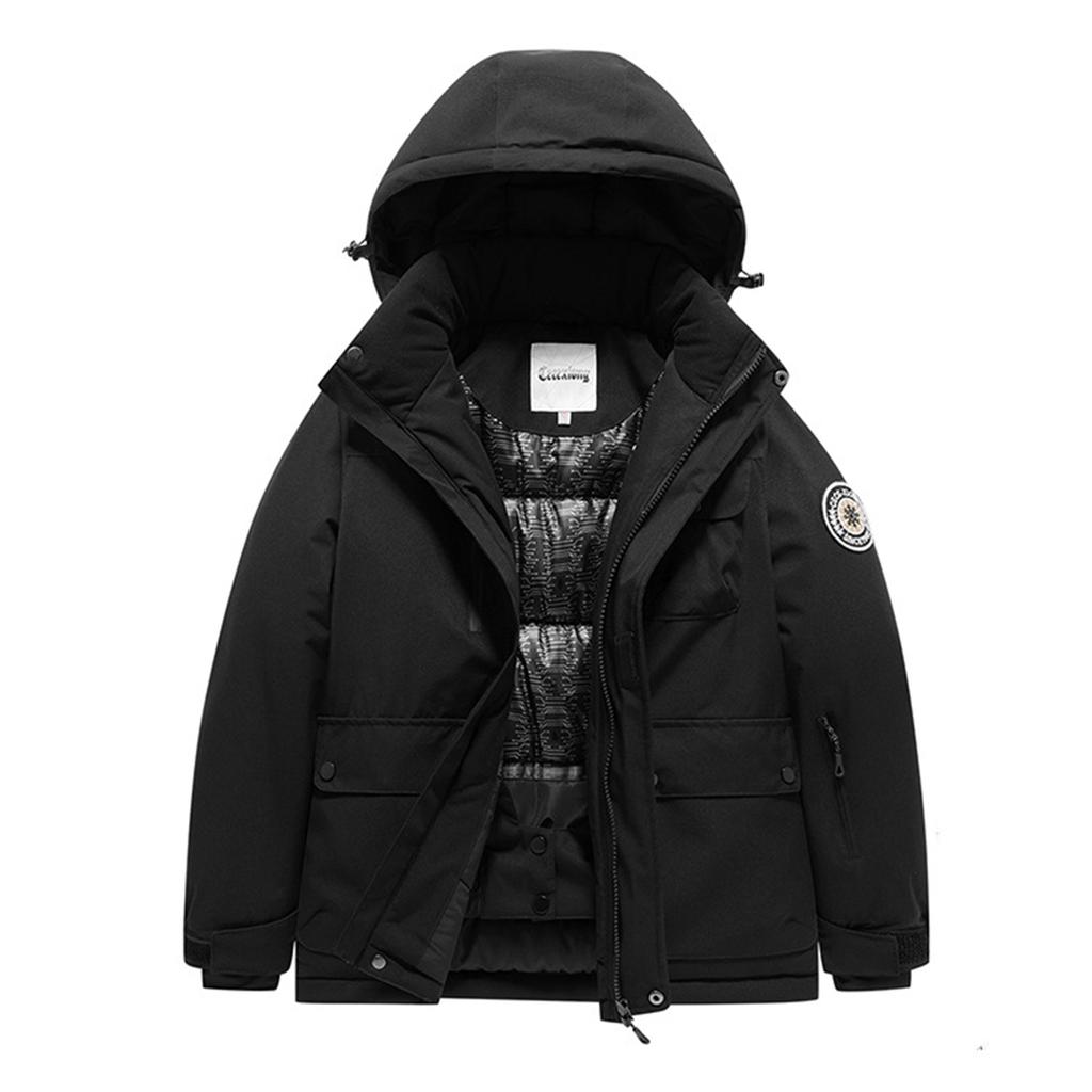 Детский модный лыжный костюм для мальчиков и девочек, утепленная водонепроницаемая теплая лыжная куртка