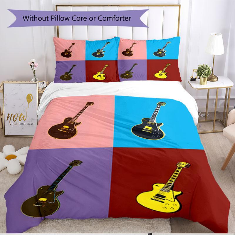 3pcs Duvet Cover Set (1*Duvet Cover + 2*Pillowcase, Without Core), Gibson Print Soft All‑Season Bedding Set, Home Bedroom Decor Gift