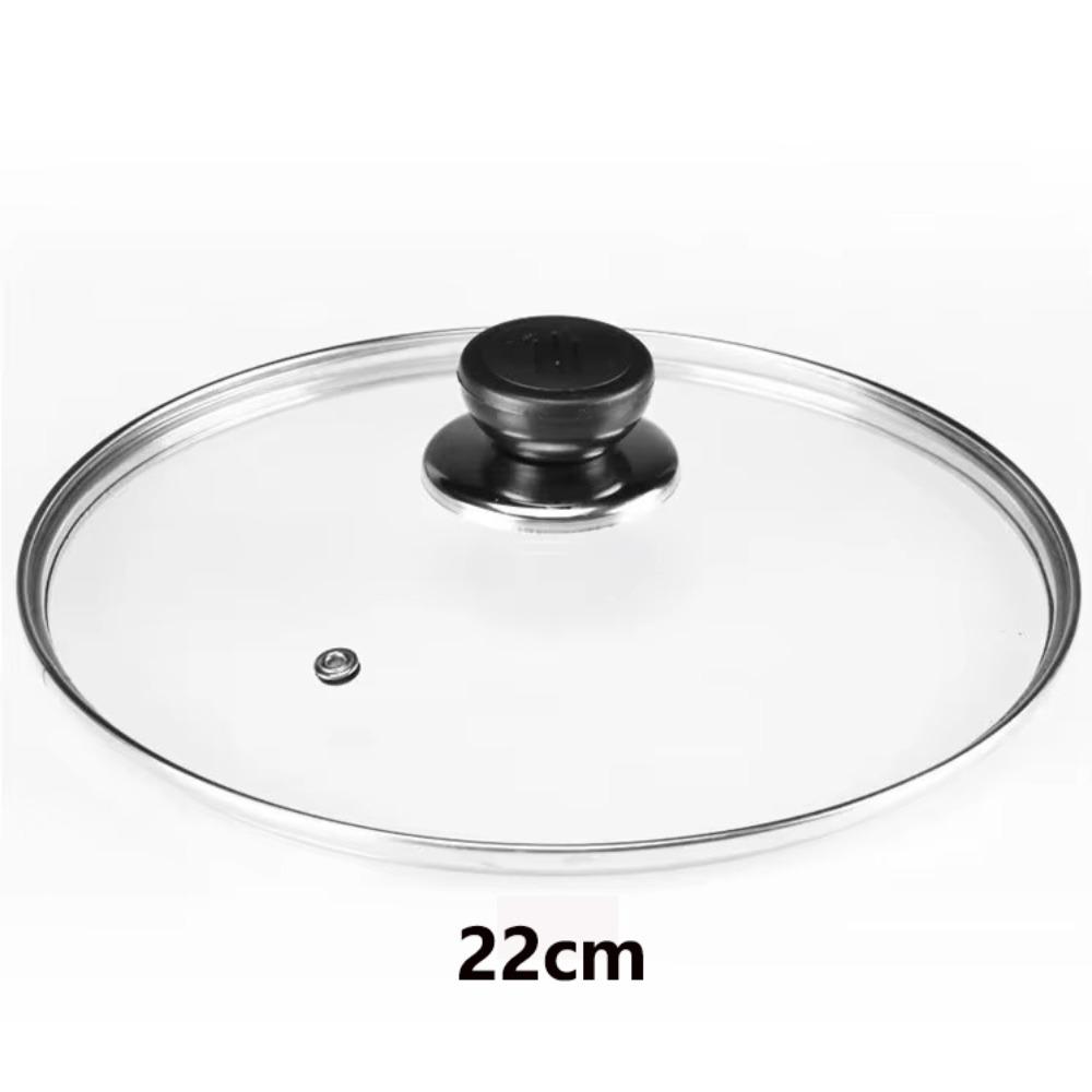 Round Frying Pan Cover Tempered Glass Pot Lid Durable Wok Pan Lid Kitchen Accessories