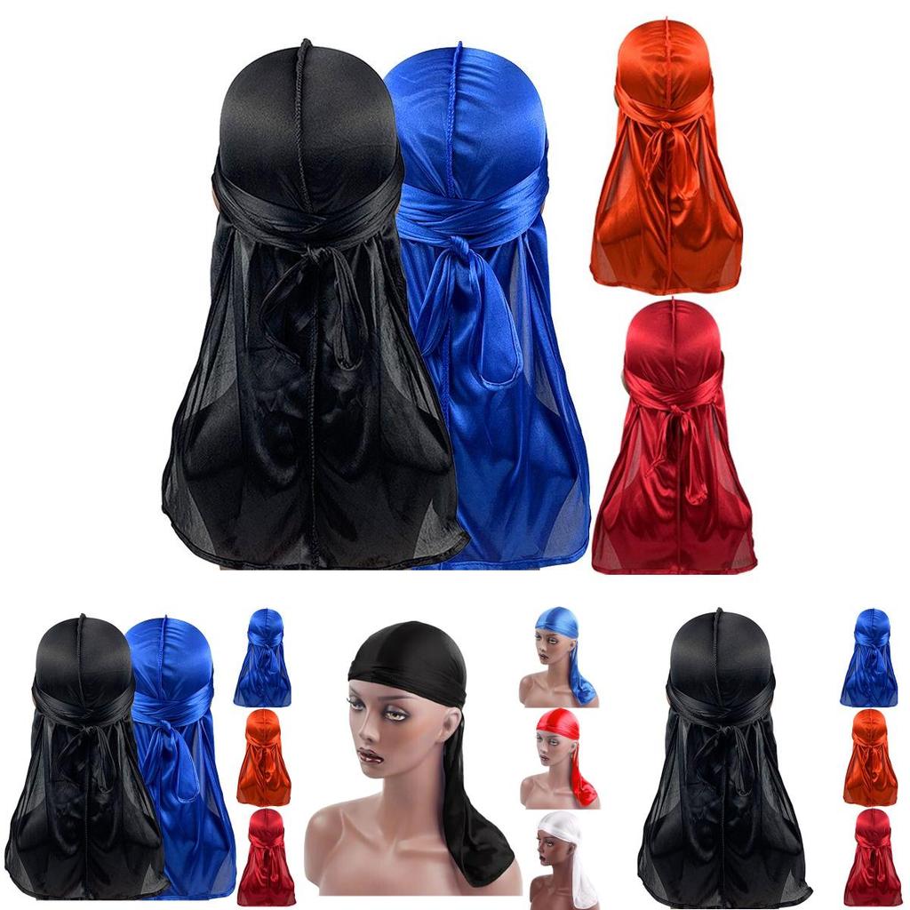 Unisex Soft Imitated Silk Bandana Doo Durag Headwear With Adjustable Fit For Men And Women