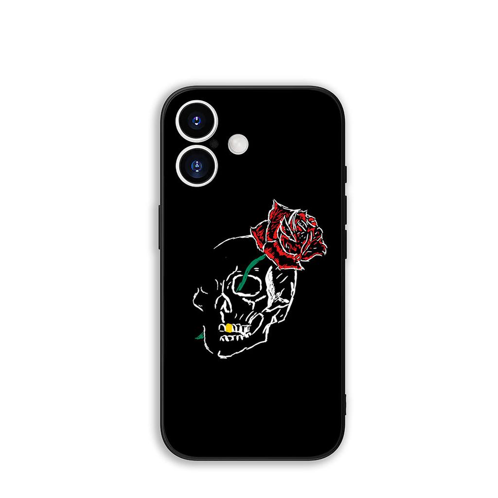 Для Apple iPhone 16 15 14 Plus 13 12 Mini 17 Pro Max + ProMax 16E Air 15+ Чехол для телефона Черный Белый Розовый Цветок Корпус