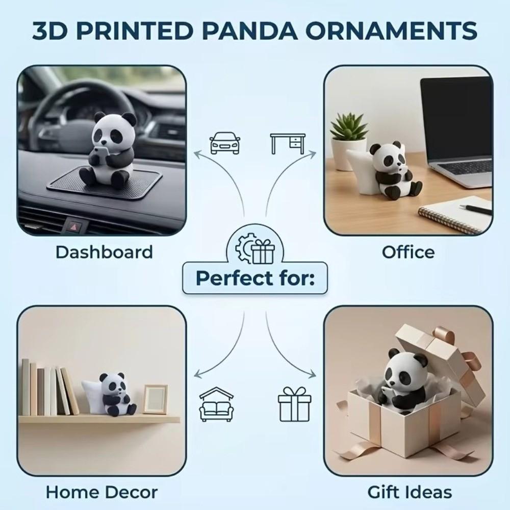 Креативная фигурка ленивой панды, 3D-печатная статуэтка панды, милая скульптура панды, украшение для интерьера автомобиля