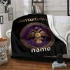 Byzantine Emblem Cozy Customizable Blanket Personalized Name Comfortable For Sofa Couch Office Bed Picnics Four Seasons Multipurpose Versatile