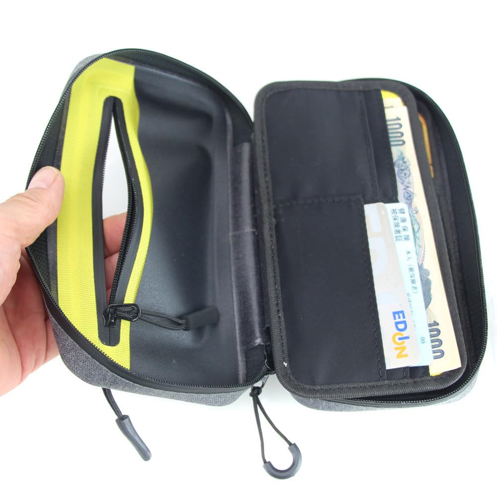 R250 Waterproof Smart Ride Pouch Super DX3 Double Coin Purse Gray Full-Open