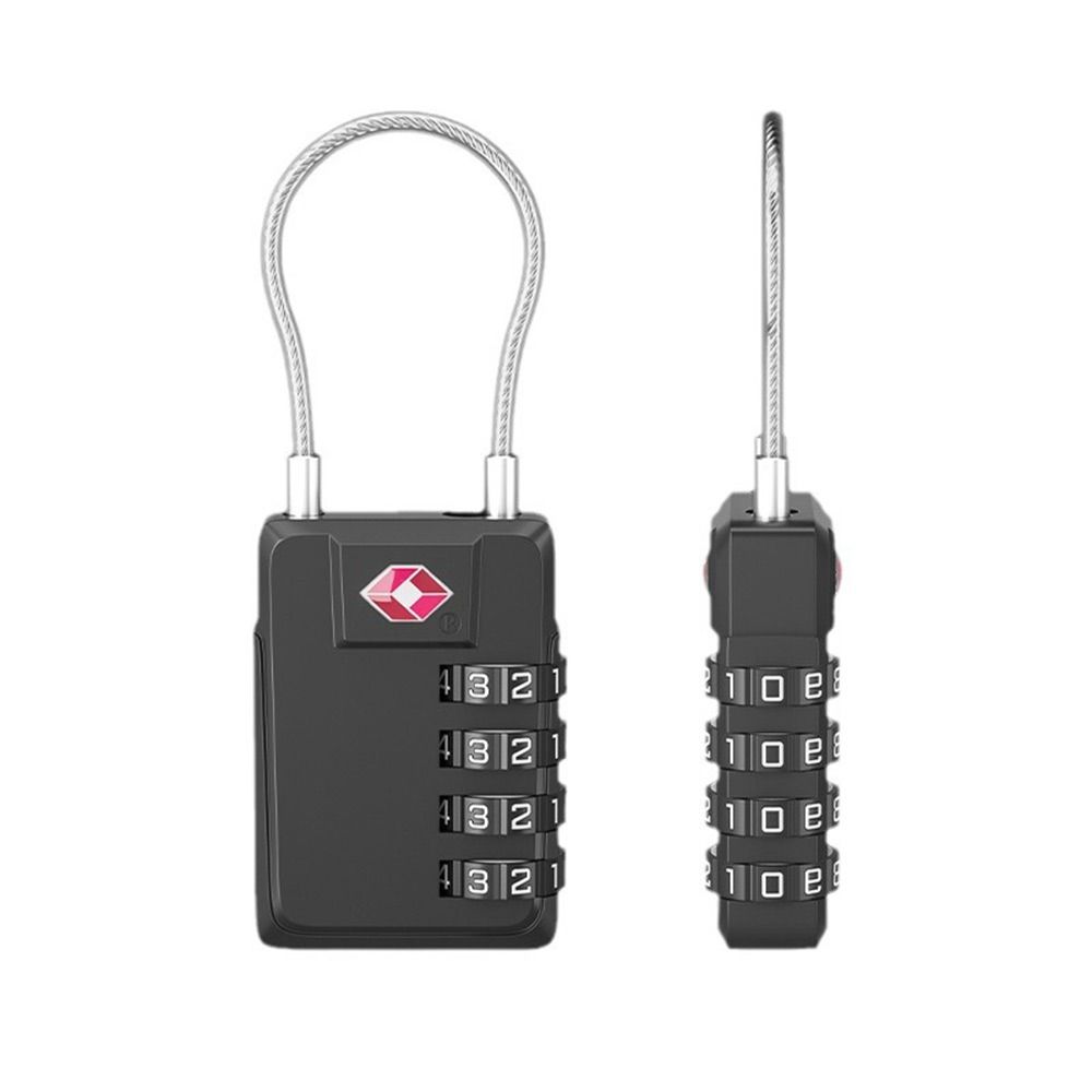 Zinc Alloy 4 Digit Combination Lock TSA Wire Rope Padlock New Customs Password Lock Travel