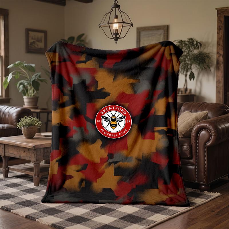 Brentford Football Print Flannel Blanket Soft Warm Sofa Bed Throw Blanket For Home Office Bedroom