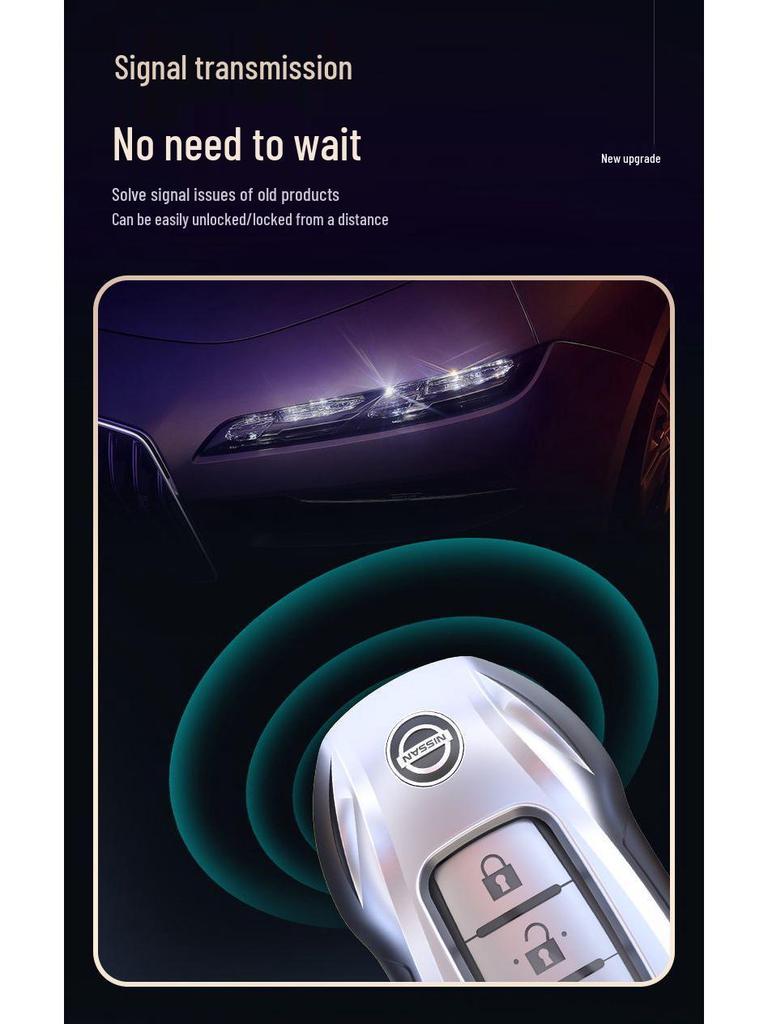 Чехол для ключа автомобиля Nissan Sylphy 14-го поколения для Qashqai, Teana, X-Trail, Tiida, Murano, Terra - Модель N7.