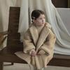 Girls' Warm Camel Winter Coat - Thick Lambskin & Deerskin Composite, 2025.