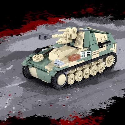 Креативные Высокотехнологичные Военные Строительные Блоки MOC Немецкая Самоходная Артиллерийская Установка Wespe Вторая Мировая Война Игрушки для Мальчиков Подарок на День Рождения