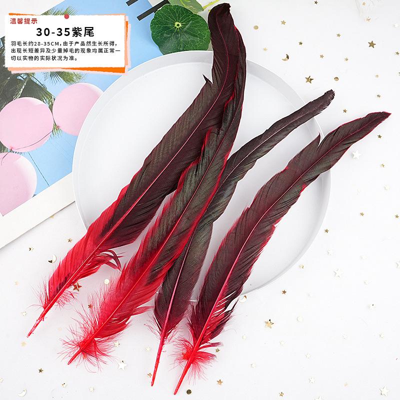 20Pcs57 Big Red Feather Diy Jewelry Accessories Clothing Handicrafts Decorative Materials