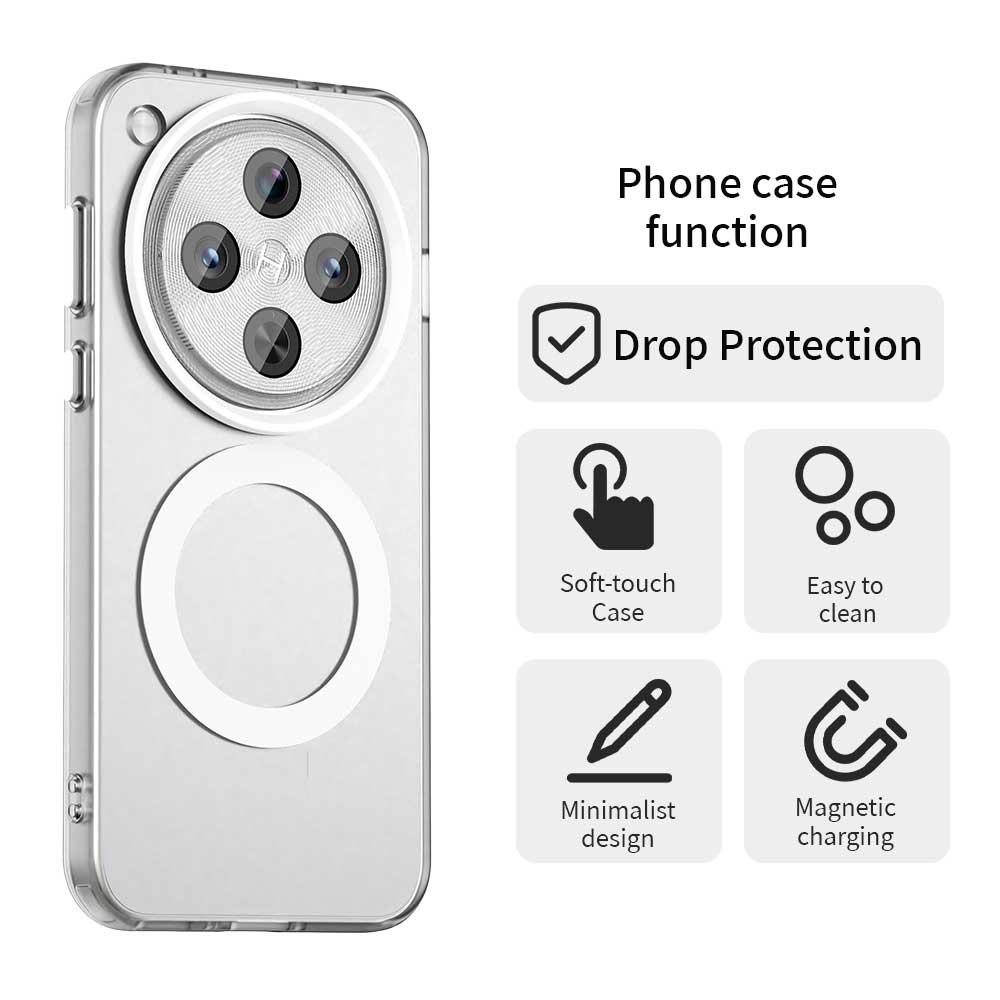 For Oppo Find X8 Pro 5G Case Compatible with MagSafe PC+TPU+PET Anti-Drop Phone Cover