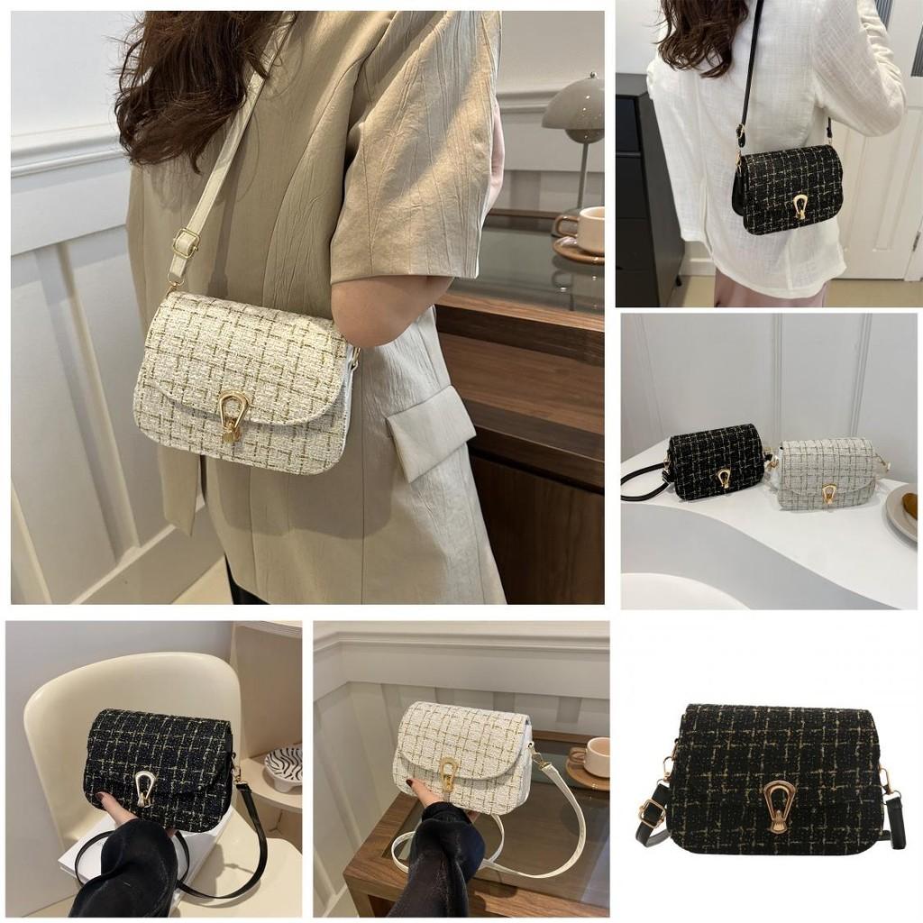 Stylish Plaid Small Bag For Women With Lock Closure For Daily Casual Use