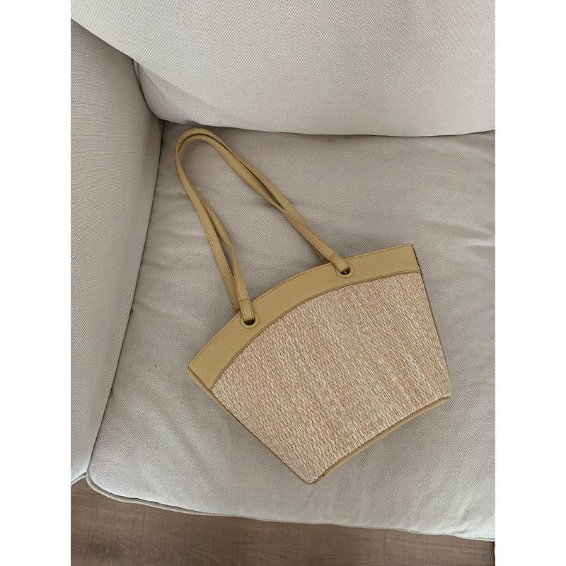 Праздничная пляжная повседневная и модная универсальная сумка через плечо с корзиной для овощей, модная плетеная сумка