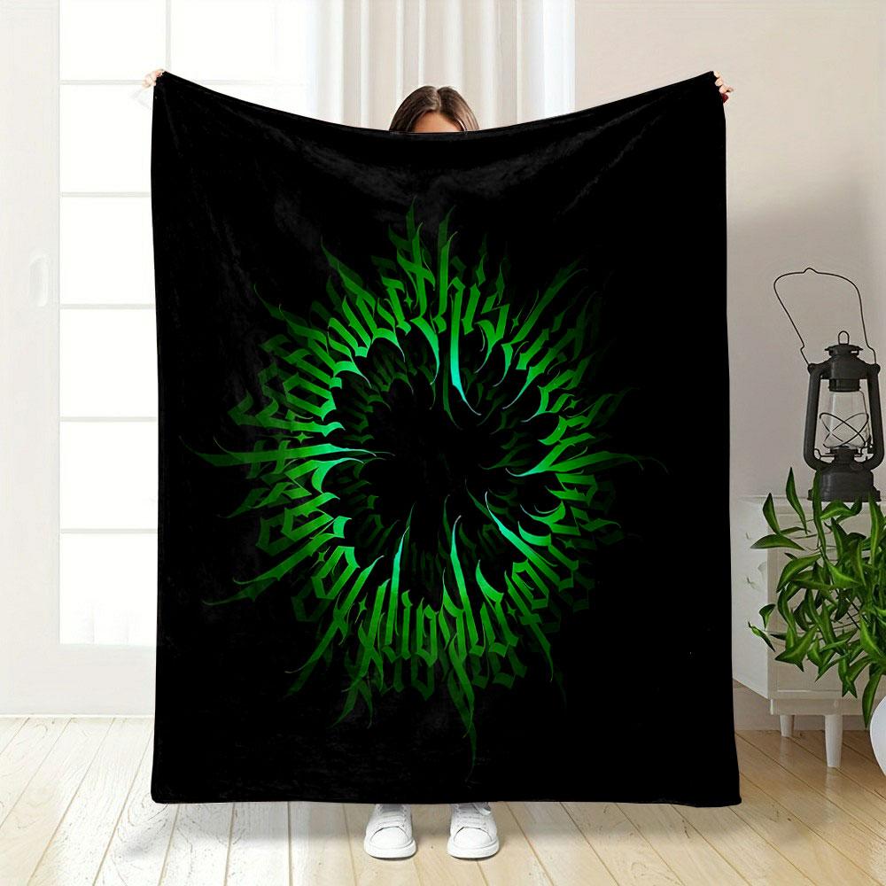 Green Gothic Spiral Design print blanket soft and cozy perfect for the living room bed sofa or a nap,gift
