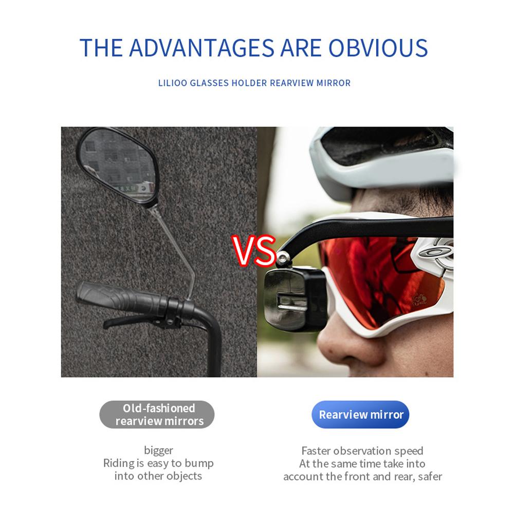 Очки для езды на велосипеде, зеркало заднего вида, мини-портативное крепление на шлем, зеркало заднего вида на 360 градусов