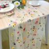 Vintage Embroidery Daisy Table Runner Boho Floral Tablecloth  Holiday Decoration