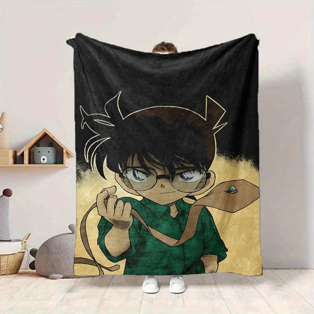 1pc Detective Conan Flannel Throw Blanket - HD Printed Lightweight Soft Warm All-Season Blanket for Sofa, Bed, Travel, Camping - Machine Washable039