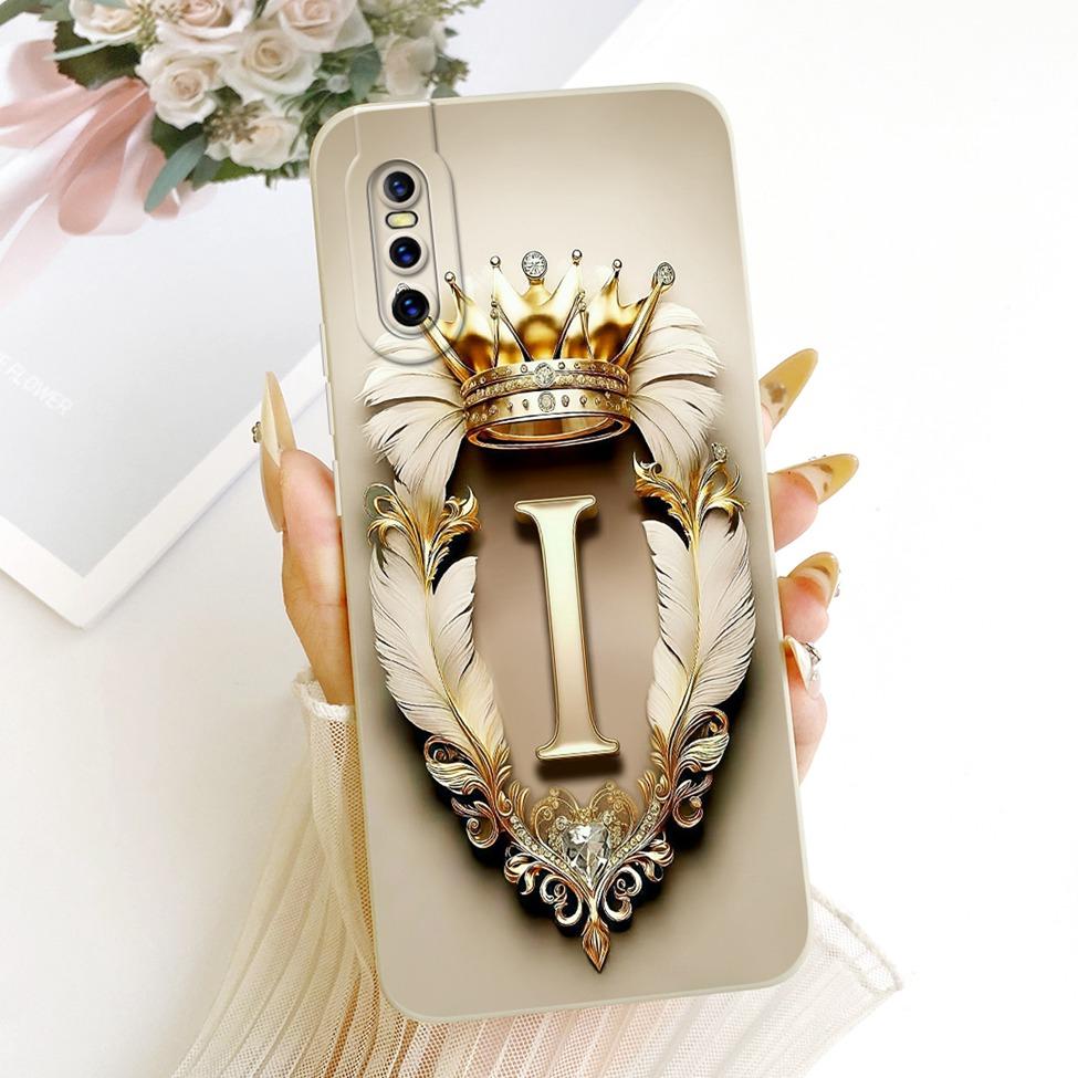Чехол-бампер для Vivo V15 Pro, Роскошный, Буквы от A до Z, Модная Корона, 2D Расписной Силиконовый Корпус для Телефона Vivo 1818