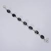 Dazzling Top Grade Qualite 100% Natural Black Rainbow Calsilica Oval Shape Ethnic Handmade Jewelry 925 Steling Silver Bracelet 7-8" WSJ-5216