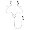 Nipple Clamp with Three Chains Adjustable Heart-shaped Nipple Clips Breast Clip Adult Sex Toys for Women and Couples