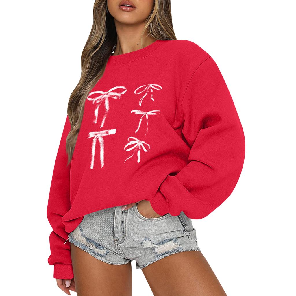 Women Tops Women's Long Sleeve Sweatshirt Casual Crewneck Loose Fit Pollover Fleece Tops