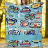 Cute Cars Theme Printed Blanket - Perfect for Couch, Bed, Travel & Outdoor Use | Machine Washable, Cozy & Durable.