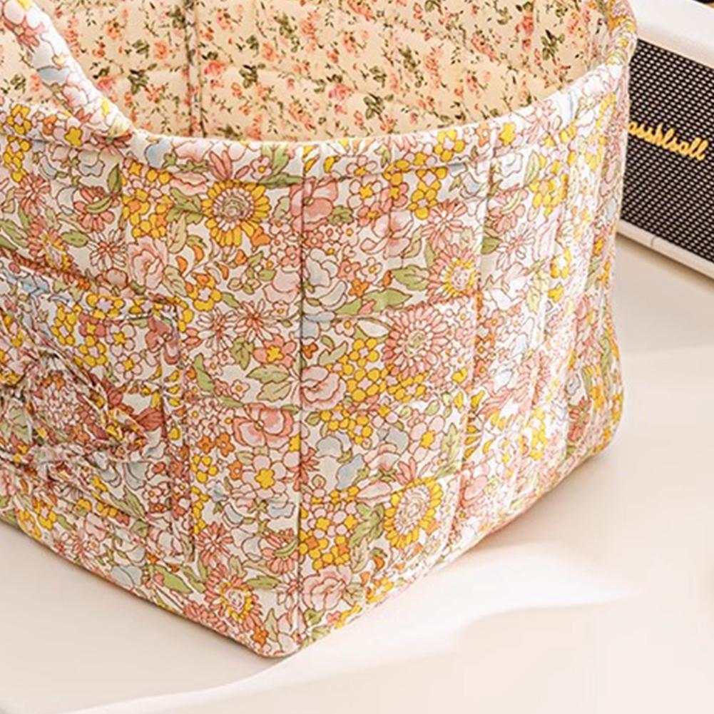Boho Fabric Storage Basket Large Capacity Pastoral Style Baskets Quilted Laundry Hampers for Small Apartment Dormitory Closet