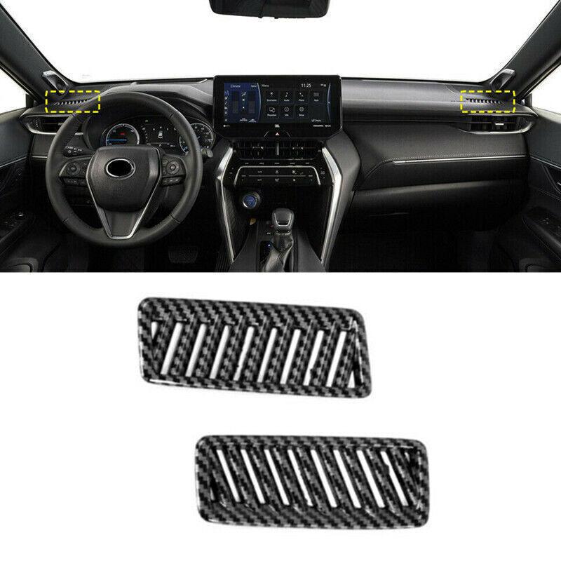 For Toyota Venza 2021-24 Carbon Fiber Console Dash Air Vent Outlet Cover Trim 2X