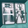 New Stainless Steel Nail Clipper Set Grooming Tool Set With Portable Case Manicure Art Tool Green Nails Cut