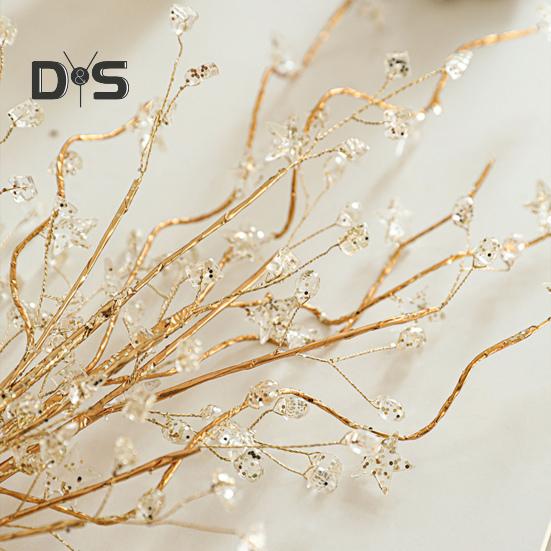 Рождественские искусственные блестки, искусственные хрустальные ягодные стебли, украшения, блестящие веточки, палочки, веточки для праздничной свадебной вазы, декор