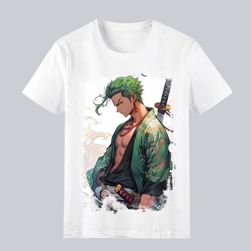Печатная футболка One Piece Охотник за головами Зоро Повседневная Удобная и Высококачественный Хлопок Одежда для Родителей и Детей