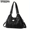 Women's Luxury PU Leather Handbag With Multiple Pockets, Designer Casual Shoulder Bag, Crossbody Style, Versatile For Daily Use