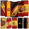 Чехол для телефона с флагом Испании для Samsung Galaxy S25 S24 S23 FE S22 Ultra S20 S21 5G S10 Plus S10E Мягкий черный чехол