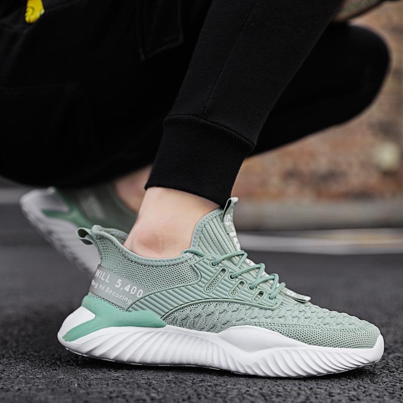 Spring New Men's Shoes Fashion Fly-woven Men's Casual Shoes Trend Breathable Running Sports Shoes Men