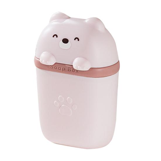 Держатель для мыльницы Портативный Компактный Дизайн Мыльница в виде мультяшного медведя Водонепроницаемый Дорожный