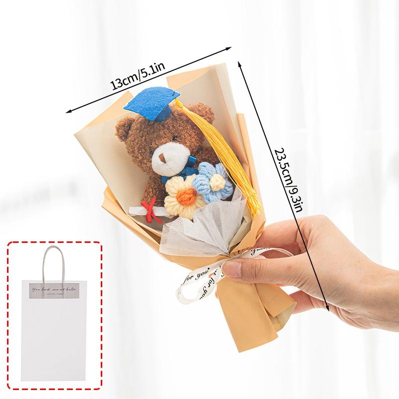 Мини букет из цветов Dr Bear Искусственные цветы Подарок на День матери Цветы Ручное вязание Цветок для украшения на выпускной, день рождения