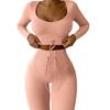Sweat Suit Crop Top High Waist Breathable No Shrinking Sweat Suit for Fitness