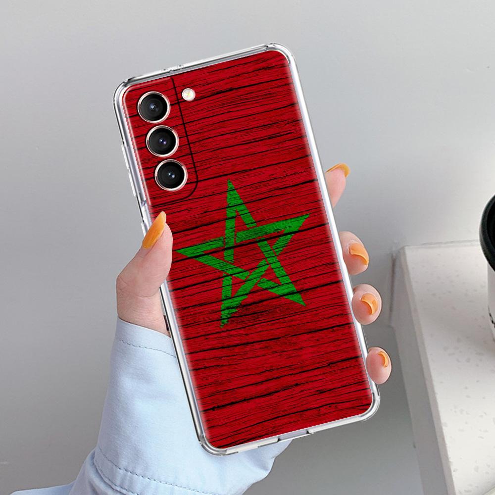 Чехол для телефона Samsung Galaxy S26 S25 S24 S23 S22 Ultra S20 S21 FE 5G Plus Мягкий прозрачный чехол Флаг Марокко Футбол
