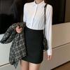 Long Sleeved White Shirt Women's Work Clothes  Spring and Autumn Solid Formal Shirts Versatile Comfortable Tops