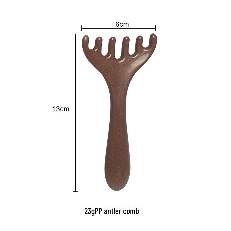 Расческа из оленьих рогов с шестью когтями двойного назначения для массажа и меридиональной терапии