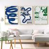 Печать на холсте, постер с синей линией, абстрактные слова, цитата, модная настенная картина, искусство, скандинавский современный корейский домашний декор для гостиной