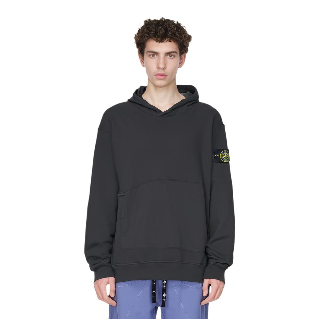STONE ISLAND Толстовка мужская с капюшоном и длинным рукавом Compass Patch черная 771561820-V0065