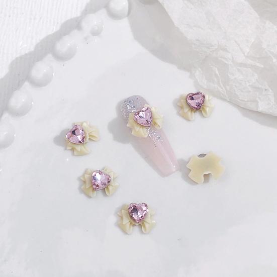 10 шт., подвески для ногтей с бантом, сердце дракона, смола, 3D, экологически чистые аксессуары для дизайна ногтей для красивых и очаровательных ногтей