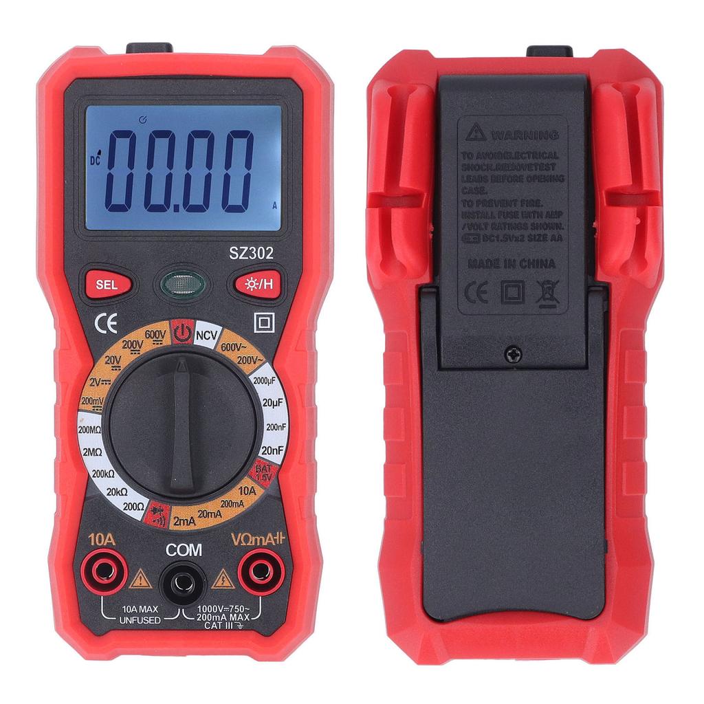 Цифровой мультиметр с подсветкой, высокой точностью, автоматическим светодиодным индикатором, вольтметр постоянного и переменного тока с фонариком