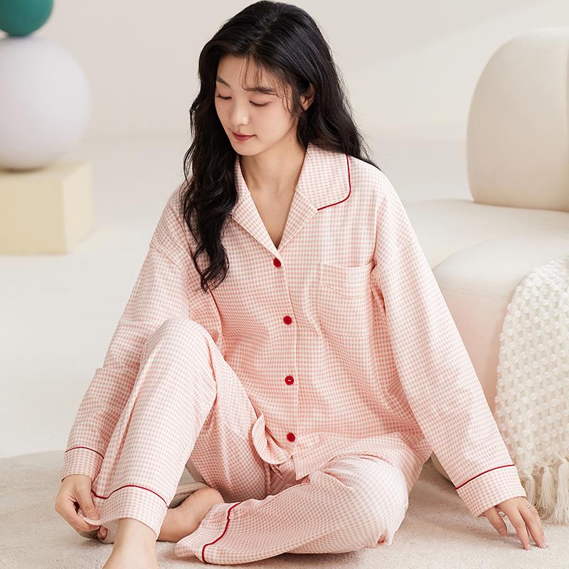 Пижамный комплект Purple Tulip, женская одежда для сна, хлопковая, с длинными рукавами, длинные брюки, осенне-зимняя пижама для девочек, мягкая, уютная, на пуговицах, милая