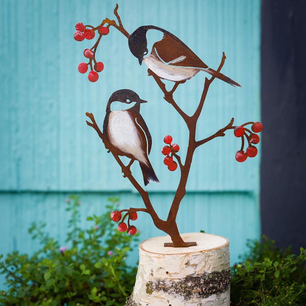1Pc Iron Bird and Berry Painted Decoration, Can Be Hung Art | Decorative Fence | Decorative Railings | Art of Gardening | Gardeninn.